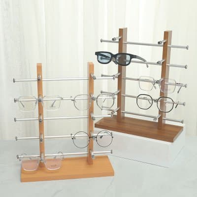 [พรีออเดอร์] ชั้นวางแว่นตา ไม้ สองแถว หนึ่งชั้นวางใส่แว่นได้ชิ้นละ 10 ตัว ขึ้นต่ำสั่ง 5 ชัิ้น