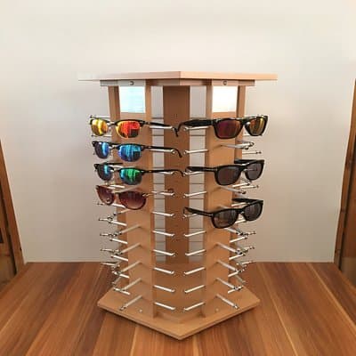 [พรีออเดอร์] ชั้นวางแว่นตาไม้ หมุนได้ ใส่แว่นตาได้ 40-50-60 ตัว - ภาพที่ 6