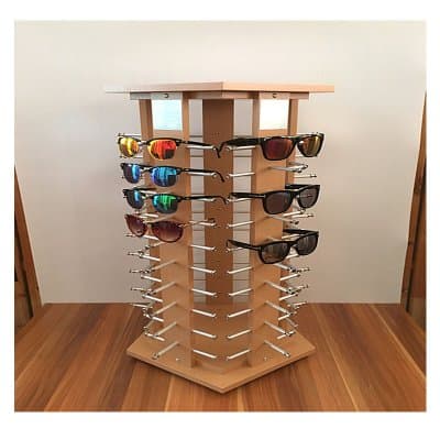 [พรีออเดอร์] ชั้นวางแว่นตาไม้ หมุนได้ ใส่แว่นตาได้ 40-50-60 ตัว - ภาพที่ 3