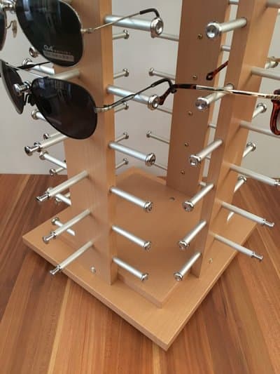 [พรีออเดอร์] ชั้นวางแว่นตาไม้ หมุนได้ ใส่แว่นตาได้ 40-50-60 ตัว - ภาพที่ 5