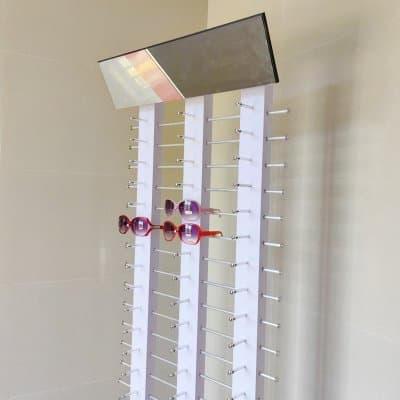 [พรีออเดอร์] ชั้นวางแว่นตาโมเดิร์น 3 แถว วางแว่นได้ 60 ตัว