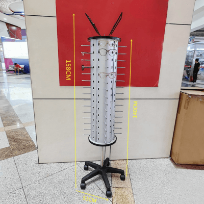 [พรีออเดอร์] ชั้นวางแว่นกันแดดแบบตั้งพื้นแบบสั้น ขาตั้งอลูมิเนียม หมุนได้ - ภาพที่ 2