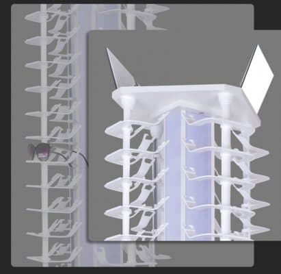 [พรีออเดอร์] ตู้ชั้นวางแว่น หมุน เลื่อน ใส่ได้ 80 ตัว มัดจำได้ 50 %