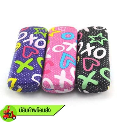 [แพ็ค] กล่องแข็งแว่นตา ลายจุดสีสันสดใส คละสี ราคากล่องละ 17 บาท [1 แพ็ค 10 กล่อง]