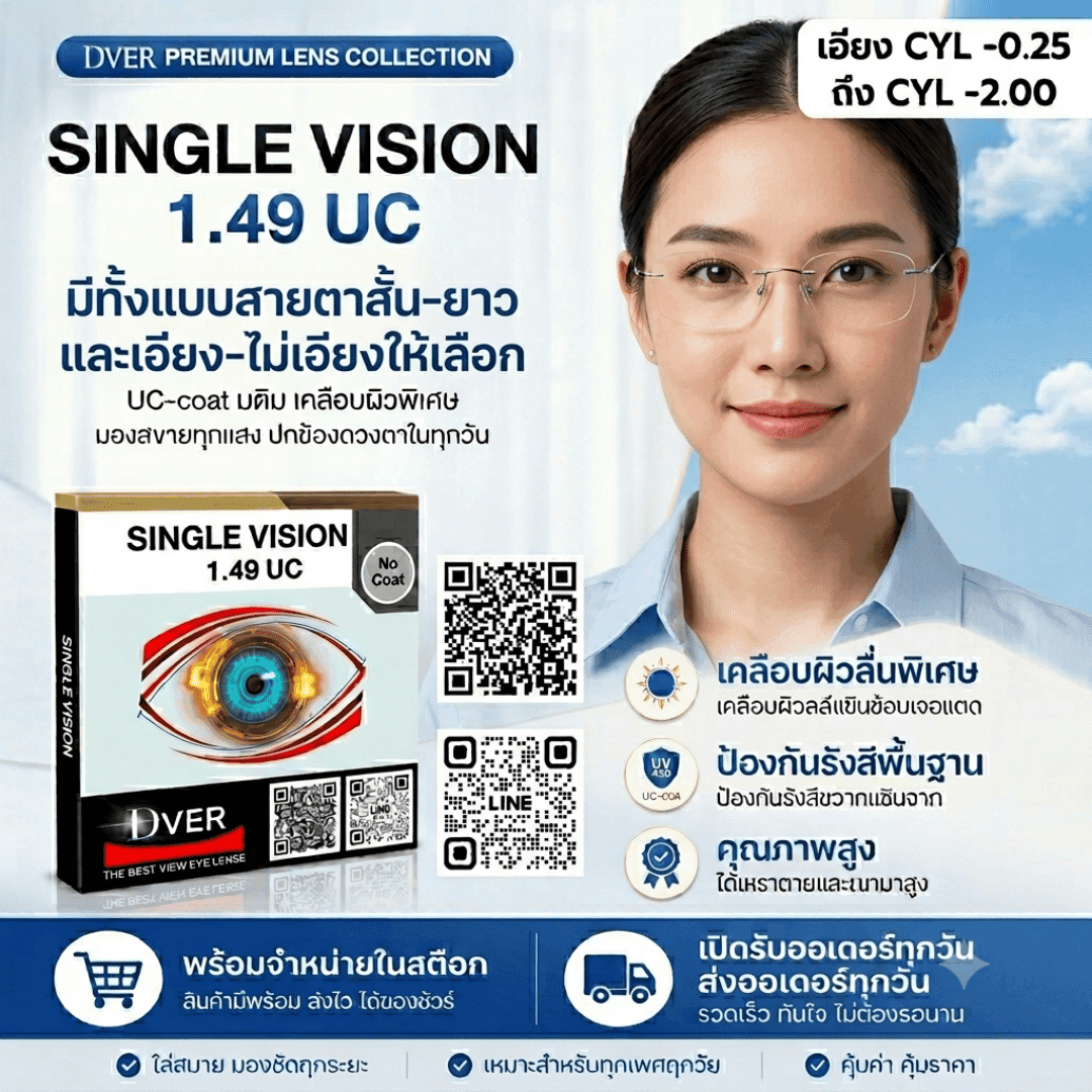 1.499 CR UC DIA:65MM (SPH +6.00 ถึง -6.00 / CYL -0.25 ถึง -2.00) จำหน่ายเป็นข้าง - ภาพที่ 4